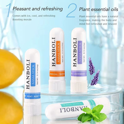 4Pcs Nasal Stick Boosts Focus Enhances Breathing Provides Fresh Sensation Aromatherapy Inhaler Prevent Drowsy Driving